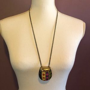 Metal Pouch Pendant Necklace